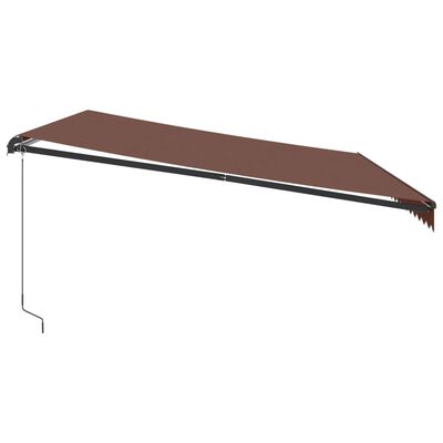 vidaXL Copertina retractabilă manual cu LED-uri, maro, 500x350 cm