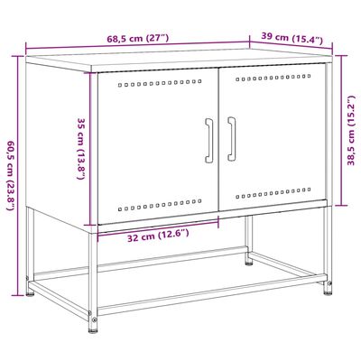 vidaXL Dulap TV, antracit, 68,5x39x60,5 cm, oțel