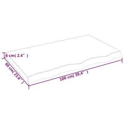 vidaXL Raft de perete maro deschis 100x60x(2-6) cm lemn stejar tratat