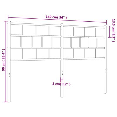 vidaXL Tăblie de pat metalică, alb, 135 cm