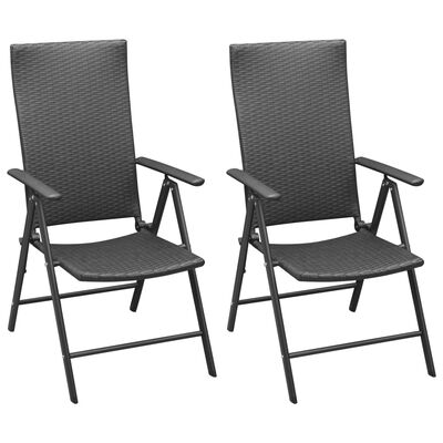 vidaXL Set mobilier de grădină, 3 piese, negru