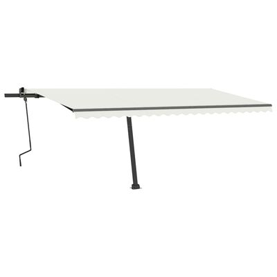 vidaXL Copertină retractabilă manual cu LED, crem, 500x350 cm