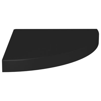 vidaXL Rafturi colțar de perete, 4 buc., negru, 35 x 35 x 3,8 cm, MDF