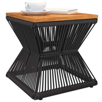 vidaXL Măsuță cafea bază din sârmă negru 38x38x38 cm lemn masiv acacia