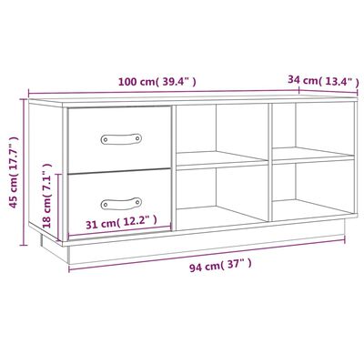 vidaXL Bancă pentru pantofi, gri, 100x34x45 cm, lemn masiv pin