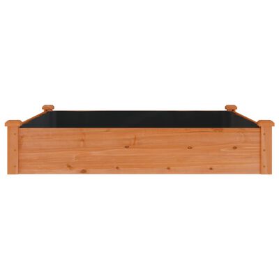 vidaXL Strat grădină înălțat căptușeală, maro 120x120x25 cm lemn brad