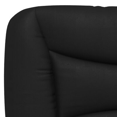 vidaXL Cadru de pat cu lumini LED negru/alb 140x190 cm piele ecologică