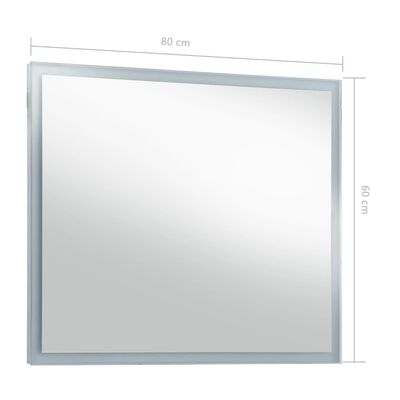 vidaXL Oglindă cu LED de perete pentru baie, 80 x 60 cm