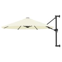 vidaXL Umbrelă soare, montaj pe perete, stâlp metalic, 300 cm, nisipiu