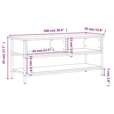 vidaXL Dulap TV, stejar afumat, 100x35x45 cm, lemn prelucrat