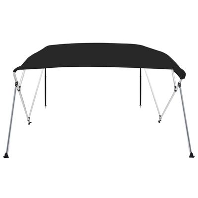 vidaXL Parasolar barcă Bimini cu 4 arcuri, negru, 243x210x137 cm