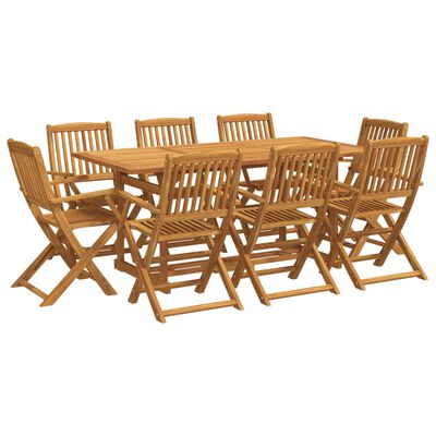 vidaXL Set mobilier de grădină 9 piese 180x90x75 cm, lemn masiv acacia