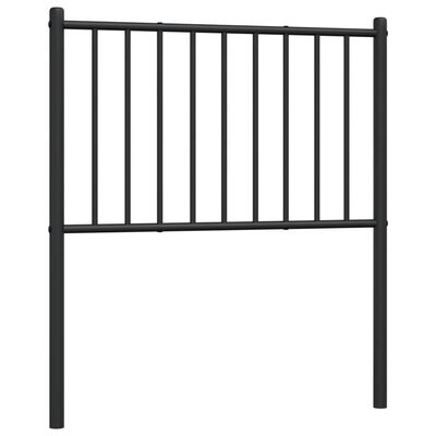 vidaXL Tăblie de pat metalică, negru, 75 cm