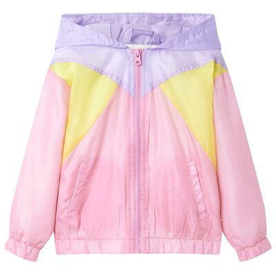 Jachetă pentru copii cu glugă și fermoar, multicolor, 140