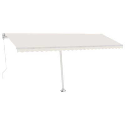 vidaXL Copertină retractabilă manual cu LED, crem, 500x300 cm