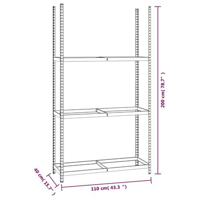 vidaXL Rafturi anvelope 3 niveluri 2 buc. argintiu 110x40x200 cm oțel