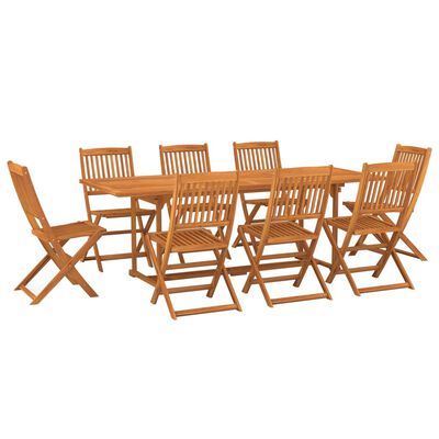 vidaXL Set mobilier de grădină 9 piese 220x90x75 cm, lemn masiv acacia