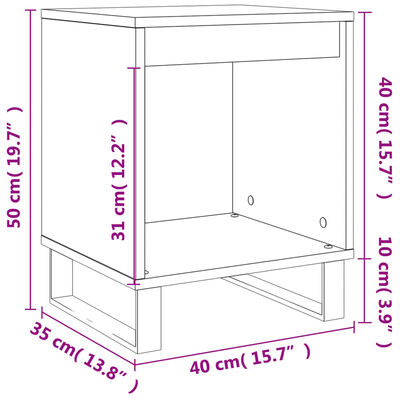 vidaXL Noptiere, 2 buc., alb, 40x35x50 cm, lemn compozit