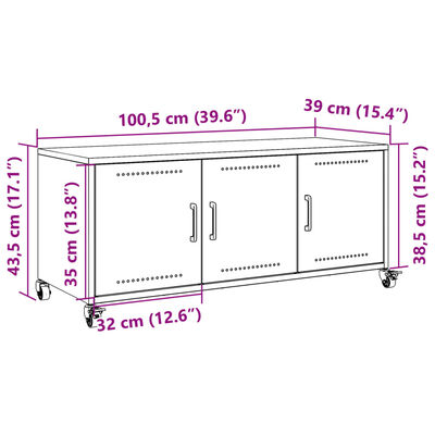 vidaXL Dulap TV, roz, 100,5x39x43,5 cm, oțel