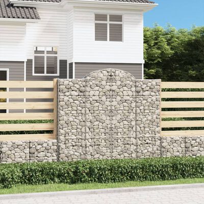 vidaXL Coșuri gabion arcuite 3 buc, 200x30x180/200cm, fier galvanizat