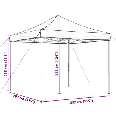 vidaXL Cort de petrecere pliabil Pop-Up, 292x292x315 cm, negru