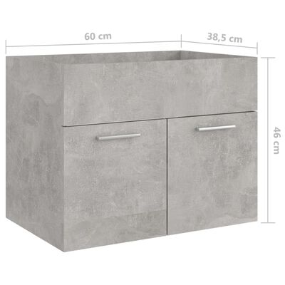 vidaXL Set mobilier de baie, 2 piese, gri beton, PAL