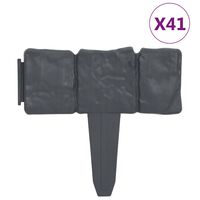 vidaXL Gard de gazon, 41 buc., 10 m, plastic, aspect piatră