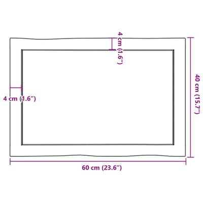 vidaXL Blat masă 60x40x(2-6) cm lemn stejar netratat contur organic