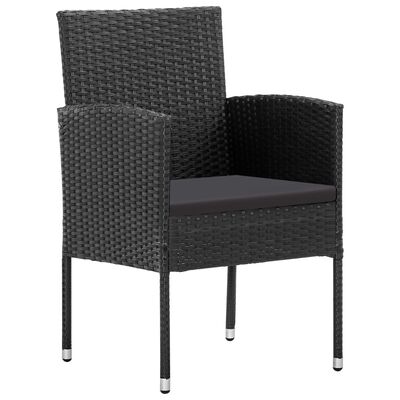 vidaXL Set mobilier de grădină, 7 piese, negru