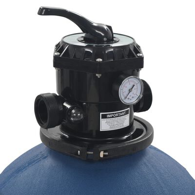 vidaXL Filtru cu nisip pentru piscină supapă 6 poziții albastru 560 mm