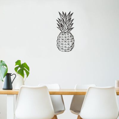 Homemania Decor de perete Pineapple, negru, 22x55 cm, oțel