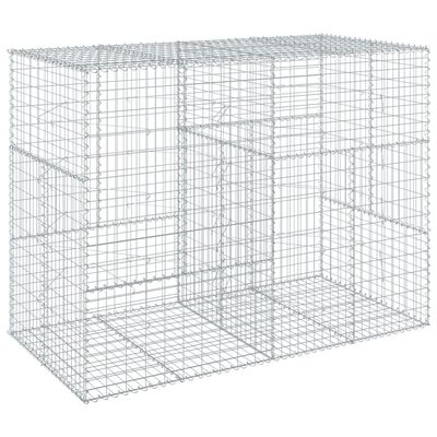 vidaXL Coș gabion cu capac, 200x100x150 cm, fier galvanizat