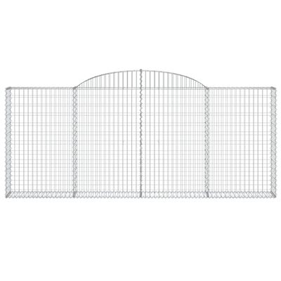 vidaXL Coșuri gabion arcuite 9 buc, 300x30x120/140 cm, fier galvanizat