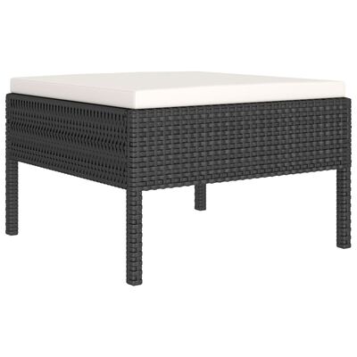 vidaXL Set mobilier de grădină cu perne, 6 piese, negru, poliratan