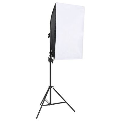 vidaXL Kit studio foto cu set de lumini, fundal și reflector