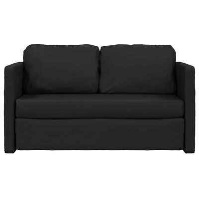 vidaXL Canapea extensibilă 2 în 1, negru, 112x174x55cm piele ecologică