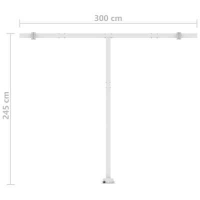 vidaXL Copertină retractabilă manual, galben/alb, 300x250 cm