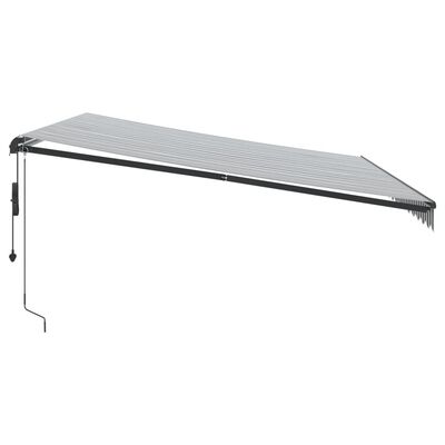 vidaXL Copertină retractabilă automat LED-uri antracit/alb 450x350 cm