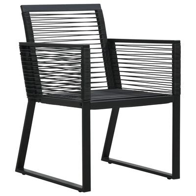 vidaXL Set mobilier de exterior, 9 piese, negru, ratan PVC