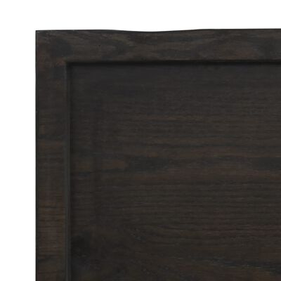 vidaXL Blat de baie, maro închis, 220x60x(2-4) cm, lemn masiv tratat