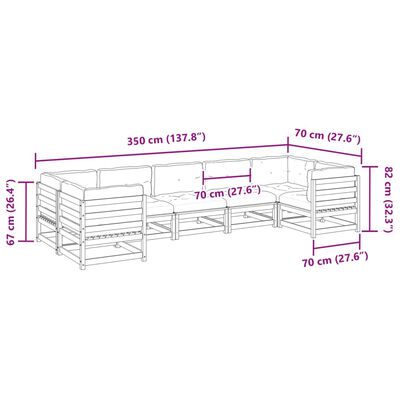 vidaXL Set canapele grădină cu perne, 7 piese, lemn masiv de pin