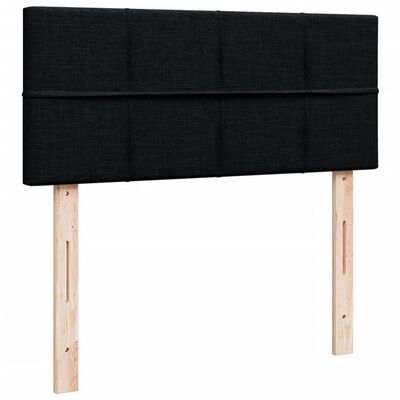 vidaXL Pat box spring cu saltea, negru, 120x200 cm, textil