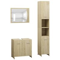 vidaXL Set mobilier de baie din 3 piese, stejar Sonoma lemn prelucrat