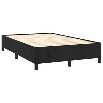 vidaXL Pat box spring cu saltea, negru, 120x190 cm, catifea