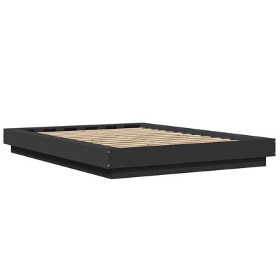 vidaXL Cadru de pat, negru, 140x190 cm, lemn prelucrat