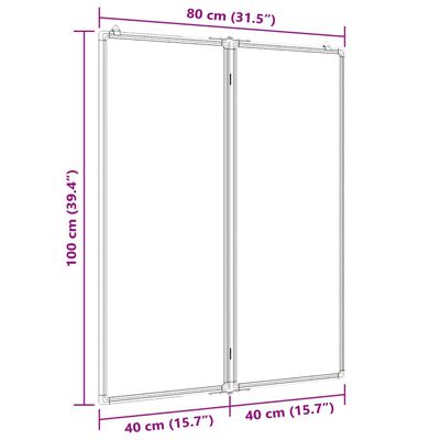 vidaXL Tablă magnetică pliabilă, alb, 80x100x1,7 cm, aluminiu