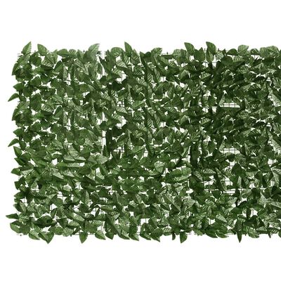 vidaXL Paravan de balcon, frunze verde închis, 300x100 cm