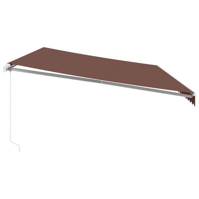 vidaXL Copertina retractabilă manual cu LED, maro, 600x350 cm