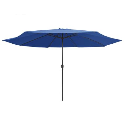 vidaXL Umbrelă de soare de exterior, stâlp metalic, azuriu, 400 cm