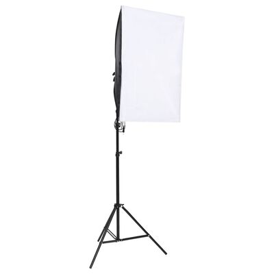 vidaXL Kit studio foto cu set de lumină și fundal